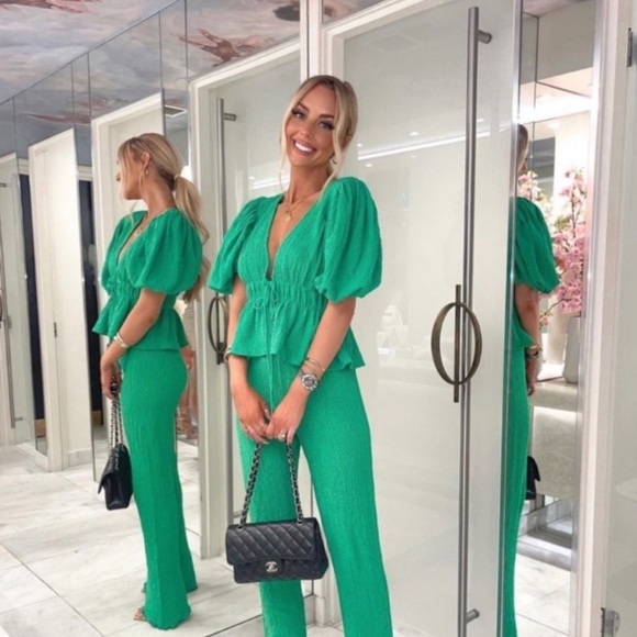 Zara Green Textured Women's Top - Picture 3 of 9